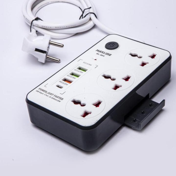 Maxline%20ML-804,%203%20Socket%20&%204%20USB%20With%20Lightning%20Port%20Fast%20Charging%20PD20W%20QC3.0%20Multiplug%20Power%20Strip%20USB-C%20Output:%2020W%20max%20(PD3.0)%20-%20Image%204