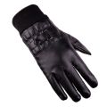 【Versatile】 Screen Leather Gloves Men Outdoor Riding Tram Black Autumn and Winter Thin Fleece Warm Gloves Wholesale Live Stream Supply. 