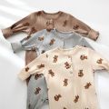 2 Pcs Newborn Baby Romper For 0-24M Organic Cotton Baby Jumpsuit + Hat Autumn Spring Winter Long Sleeve Baby Boy Girl Clothes. 