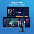 DoomHot USB Microphone PC Condenser Microphone Desktop RGB Lighting Microphone Volume Control Mic Plug and Play Mic Professional Gaming Mic with Mute Button Effect for Streaming Podcast Studio Conference Call. 