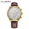 CUENA Watches Men fashion watch luxury brand Quartz Watch Leather Blet Mens Watches Clock.