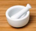 Handheld Ceramic Mortar and Pestle Set - White. 