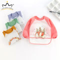 Cute Cartoon Baby Bibs Waterproof Infant Eating Bib with Pocket Children Drawing Long Sleeve Apron Kids Burp Cloth Baby Stuff. 