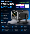 HY320 Mini HD Projector Android 11 Portable Wireless Projector for Movies Gaming and Streaming.
