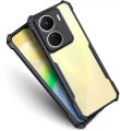 Back Cover for Vivo Y16, 360 Degree Protection(Transparent,Black).