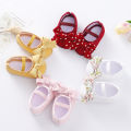 2022 New Princess 0-3-6-10 INS Baby Bow Single Soft Sole Walking Shoes. 