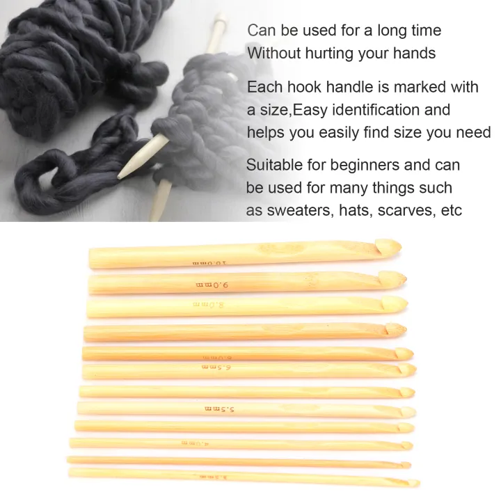 12pcs%20Crochet%20Hooks%20Bamboo%20Smooth%20Handcrafted%20Knitting%20Needles%20for%20Crocheting%20Shawl%20-%20Image%206