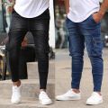 New Jeans Men Pants Casual Cotton Denim Trousers Multi Pocket Cargo Jeans Men New Fashion Denim Pencil Pants Side Pockets Cargo. 