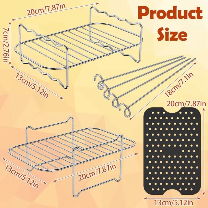 Air%20Fryer%20Rack%20Stainless%20Steel%20Grilling%20Rack%20Multi-%20Air%20Fryer%20with%204%20Skewers%20-%20Image%202