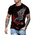 Fashion eagle pattern T shirt for men vintage trend skull Harajuku streetwear casual o-neck short sleeve summer loose T-shirts. 