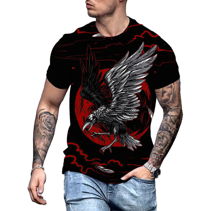 Fashion%20eagle%20pattern%20T%20shirt%20for%20men%20vintage%20trend%20skull%20Harajuku%20streetwear%20casual%20o-neck%20short%20sleeve%20summer%20loose%20T-shirts%20-%20Image%205