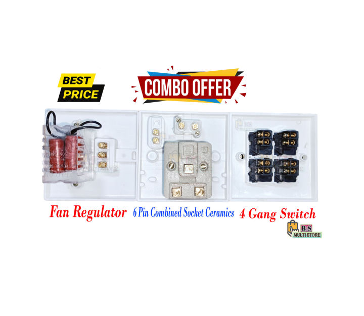 6%20Pin%20Combined%20Socket%20Ceramics%20&%204%20Gang%20Switch%20With%20Fan%20Regulator%203%20In%201%20Full%20Room%20Cover%20With%203%20Gang%20MK%20Box%20-%20Image%203