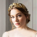 Baroque Golden Leaf Crown Headpiece European and American Golden Leaf Headpiece Hair Ornament Metal Mori Female Personality Hair Crown. 