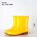 Knee-High Rain Boots Men's Boots Short Tube Sanitary Rain Shoes Beef Tendon Bottom Acid and Alkali Resistant Middle Tube Chef White Rubber Shoes Female.