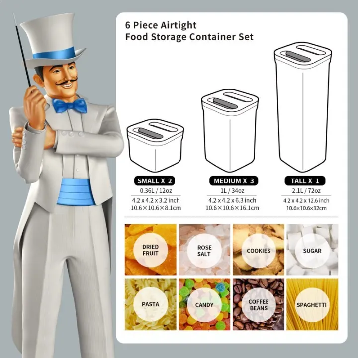 6%20Piece%20Airtight%20Food%20Storage%20Container%20Set,%20BPA%20Free%20Kitchen%20Pantry%20Organization%20Canisters,%20One-Handed%20Kitchen%20Storage%20Containe%20-%20Image%203