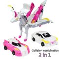 Creative Winged Pegasus Car Transforms Into Unicorn Toy Inertial Sliding Children's Toy Racing Car Plastic Impact Deformed.