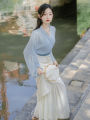 Hanfu Super Fairy Horse-Face Skirt Suit Women's Retro Style Daily Han Elements Improved Dress. 