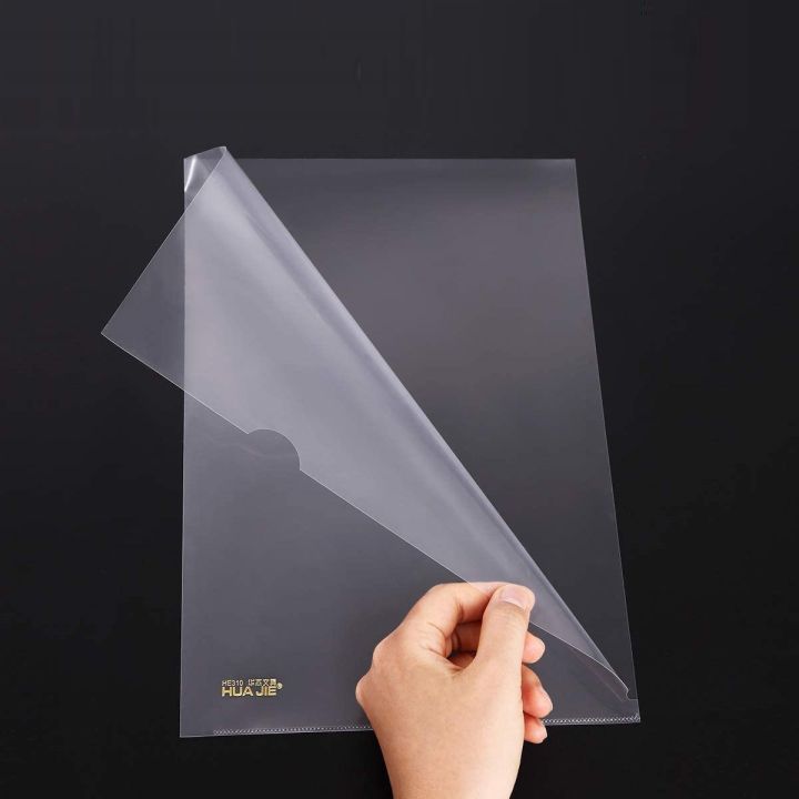 Huajie A4 Clear Transparent Plastic Document File Folder - 5 Pcs