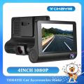 TOHAYIE 4-inch Driving Recorder External 1080P Dual Camera DVR Internal HD Camera 170 Wide Dash Cam with Gravity Sensor (without TF Card). 