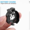 2 Pcs CR2450 Coin Cell Button Battery Socket Holder 2 Pins Black. 