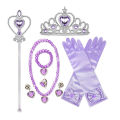 Little Mermaid Ariel Accessories for Girls Crown Necklace Hair Hoop Wig Glove Set Christmas Birthday Party Cosplay Accessories.