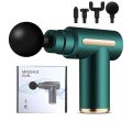 Mini Massager Deep Tissue Therapy Gun Powerful, Handheld Massage Gun for Deep Tissue Relief - Compact & Elegant Design, Massage Gun with 6 Speeds and 4 Massage Heads, 10 mm Amplitude Electric Hand Massager Fascia Deep Tissue for Neck Shoulder (GREEN). 