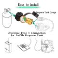 2 Pcs RV Propane Tank Gauge Level Indicator Gas Pressure Meter with Type 1 Connection,Upgraded Propane Leak Detector.