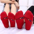 5 Pairs Chinese Style Red Socks Men Women Couple Low Cut Boat Socks Festival Lucky Happy Socks Invisible Non-slip Sock Slippers.