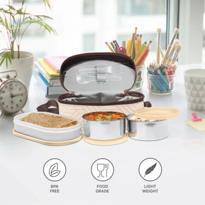 MILTON%20Executive%20Lunch%20Prime%20Box,%202%20Inner%20Steel%20Round%20Containers%20300ml%20Each%20and%201%20Microwave%20Safe%20Oval%20Plastic%20Container,%20450ml%20with%20Insulated%20Bag,%20Office%20Tiffin,%20Leakproof,%20-%20Image%204