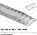 2pcs Clear Transparent Straight Shatter Resistant Ruler, Measuring Tool for Students & Office 6 inch(15cm).