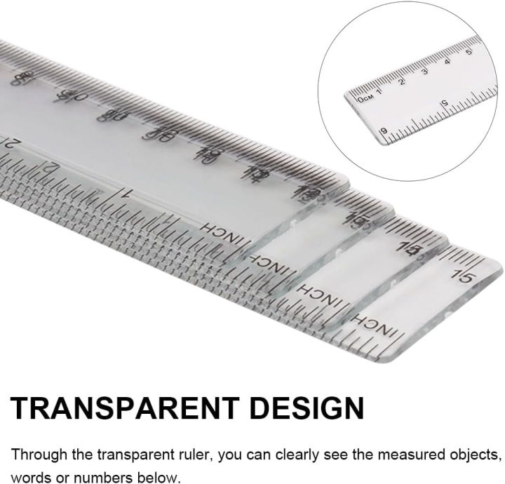 2pcs%20Clear%20Transparent%20Straight%20Shatter%20Resistant%20Ruler,%20Measuring%20Tool%20for%20Students%20&%20Office%206%20inch(15cm)%20-%20Image%202