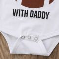 On Sundays We Watch Rugby With Daddy Newborn Baby Boy Girl Costumes Football Cotton Romper Jumpsuit Outfits Short Sleeve Clothes.