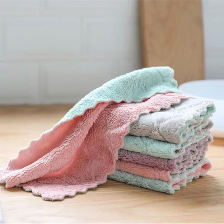 3Pcs Kids Absorbent Microfiber Fiber Small Square Hand Towel - 16*26Cm