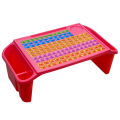 22" Children's Study Table Baby Snack Table Storage Box, Writing Plastic bay Table Arabic with Alphabet pink.