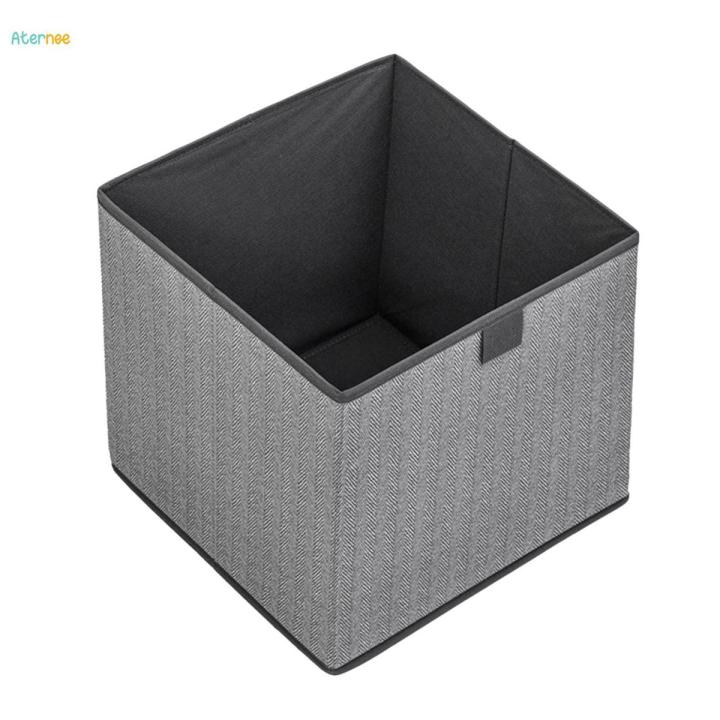 Nonwovens Storage Bins, Nursery Toy Storage Basket, Wardrobe Clothes Organizer Storage Bin, 11.81'' Large Cabinet Bookcase Boxes for Home Bedroom