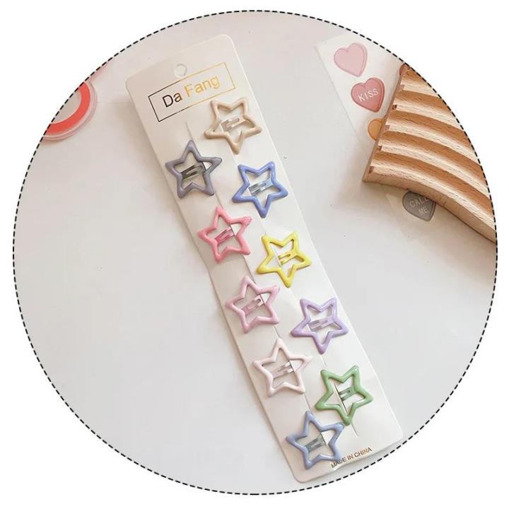 Pin%20child%20heart%20shape%20Bobby%20Bibel%20BB%20metal%2010%20pieces%20sweet%20clip%20with%20cream%20star%20hair%20clip%20cute%20hair%20clip%20children's%20accessories%20women%20-%20Image%203