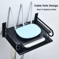 1pcs Wall Mount Metal  Rou_ter Stand Storage Box Shelf Wall Hanging Storage Organizer. 