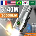 Mini Led Torch High Lumen 30000 Strong Light Hand Lamp Super Bright Tactical Flashlight Emergency Lamp High Power Led Flashlight.