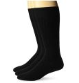 3 Pairs Plain Black Long Socks For Men by MB Hosiery. 