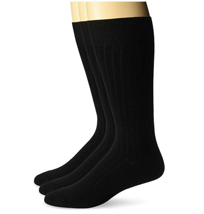 3 Pairs Plain Black Long Socks For Men by MB Hosiery