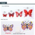 12Pcs 3D Three Dimensional Double Layer Simulation Butterfly Sticker Refrigerator Sticker Wardrobe Sticker.