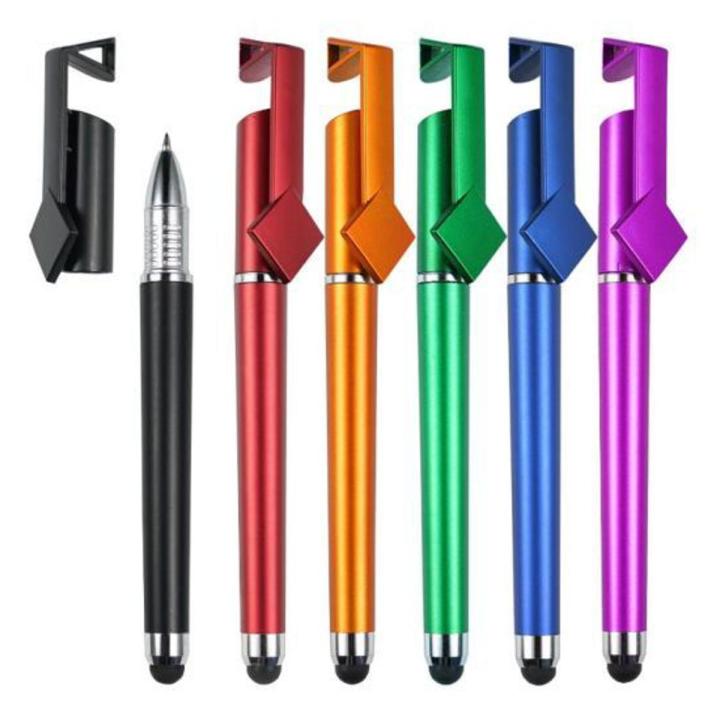 6 Pieces of 3 in 1 Universal Capacitive Stylus Writing Pen with Touch screen and mobile stand (Combo- 6 Pieces)