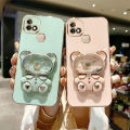 AnDyH Phone Case for Infinix Smart 5 Pro Hot 10i X658B X658E X659B Cute Quicksand Liquid Bear Bracket Anti Drop Camera Protection. 