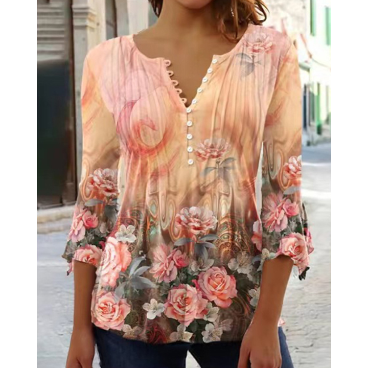 Women's%20Summer%20V-Neck%20Tops%20T-Shirts%20Ladies%20Floral%20Casual%20Blouse%20Tee%20Plus%20Size%20-%20Image%206