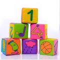 6PCS Cloth Building Blocks Baby Infant Soft Plush Doll Kids Sensory Educational Toys for Children Building Cube Construction Set. 