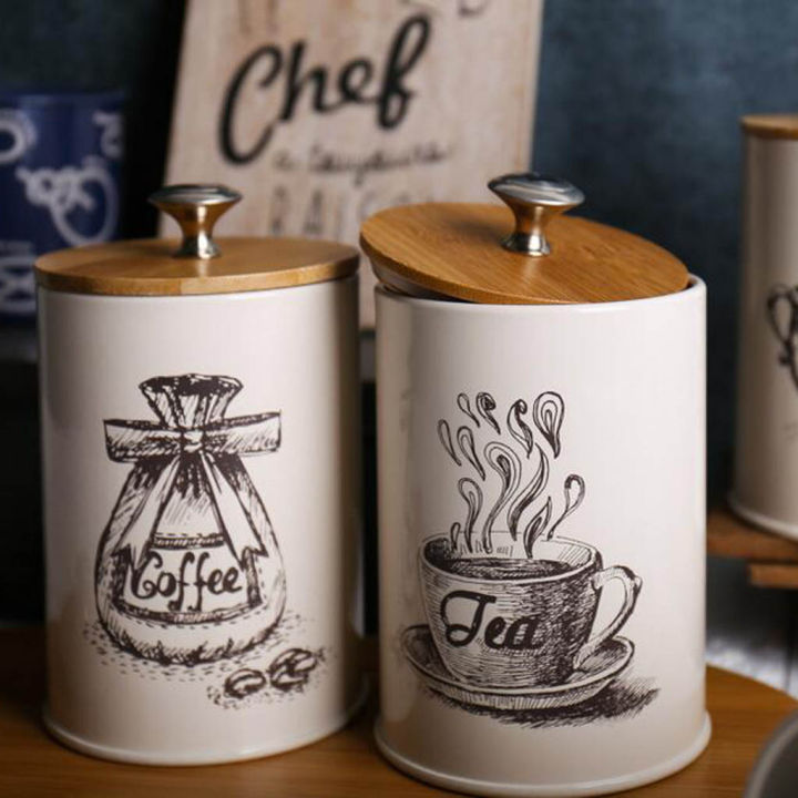 3Pcs%20Retro%20Tea%20Coffee%20Sugar%20Kitchen%20Storage%20Canisters%20Jars%20Pots%20Containers%20Tins%20-%20Image%204