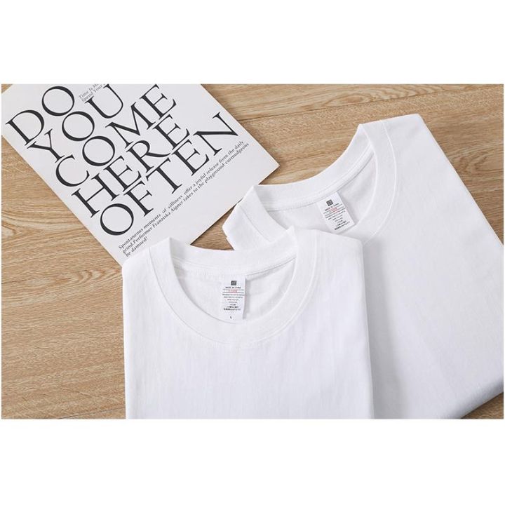 230g%20pure%20cotton%20solid%20color%20short%20sleeve%20base%20coat%20pure%20white%20T-shirt%20combed%20cotton%20men%20and%20women%20tee%20-%20Image%205