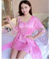 Women Night Dress Gift Your Wife Honeymoon 2 Pcs Short-Sleeved Sexy Lace Strap Night Skirt Silk Silk Home Service Suit Pajama. 