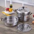Stainless Steel 26 cm Steamer Cookware  3 Layers, Multifunctional Cookware Steamer ,Casserole Food Pot Steamer Cooker for Induction or Any Type of Stove. 