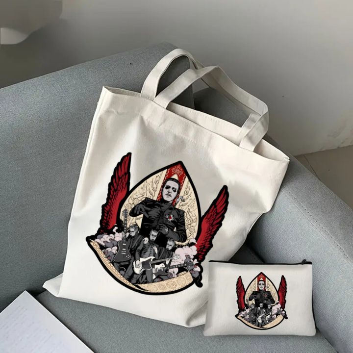 Ghost B.C. Heavy Metal Hard Rock Band Tote Bag, Large Capacity Shoulder Bag, Women's Casual Handbag for Work School Shopping